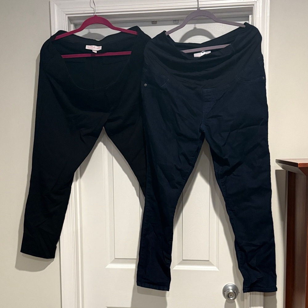 Isabel Maternity by Ingrid & Isabel Black Skinny Pant and Skinny Jean set